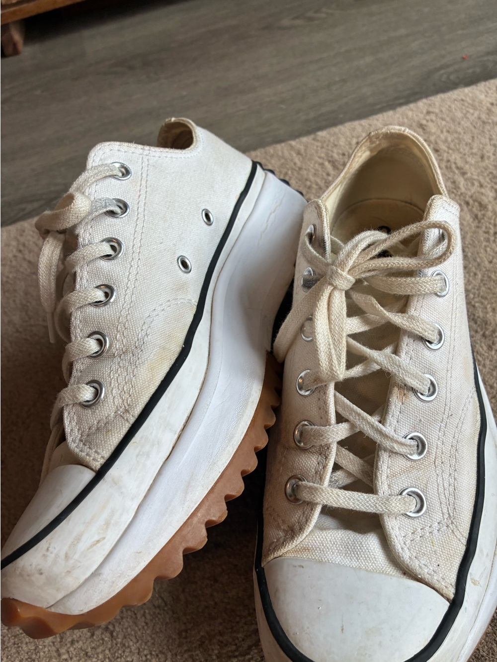 Converse platform sneakers.